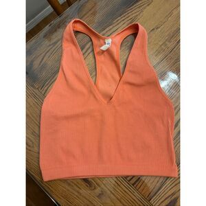 Free People Peach FP Movement Free Throw Racerback Sleeveless Crop Top Large